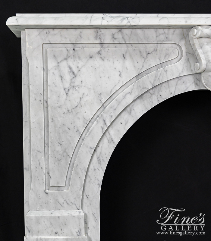 Marble Fireplaces  - Arched Style Carrara Marble Fireplace - MFP-2460